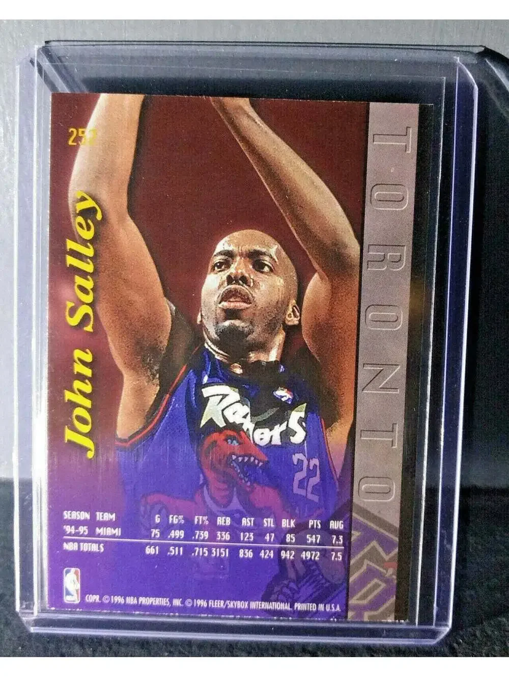 1995-96 John Salley Fleer Ultra #252 Raptors Expansion Team Basketball Card